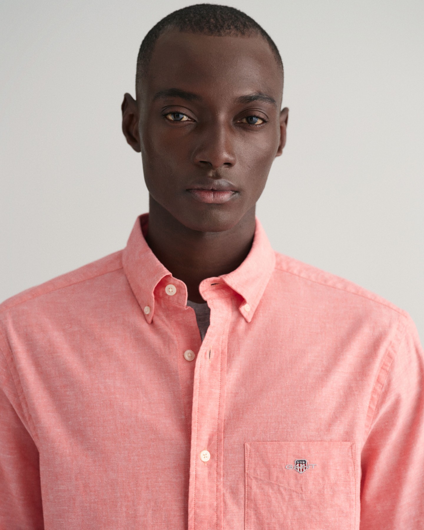 Gant Linen/Cotton S/S Shirt - Pink