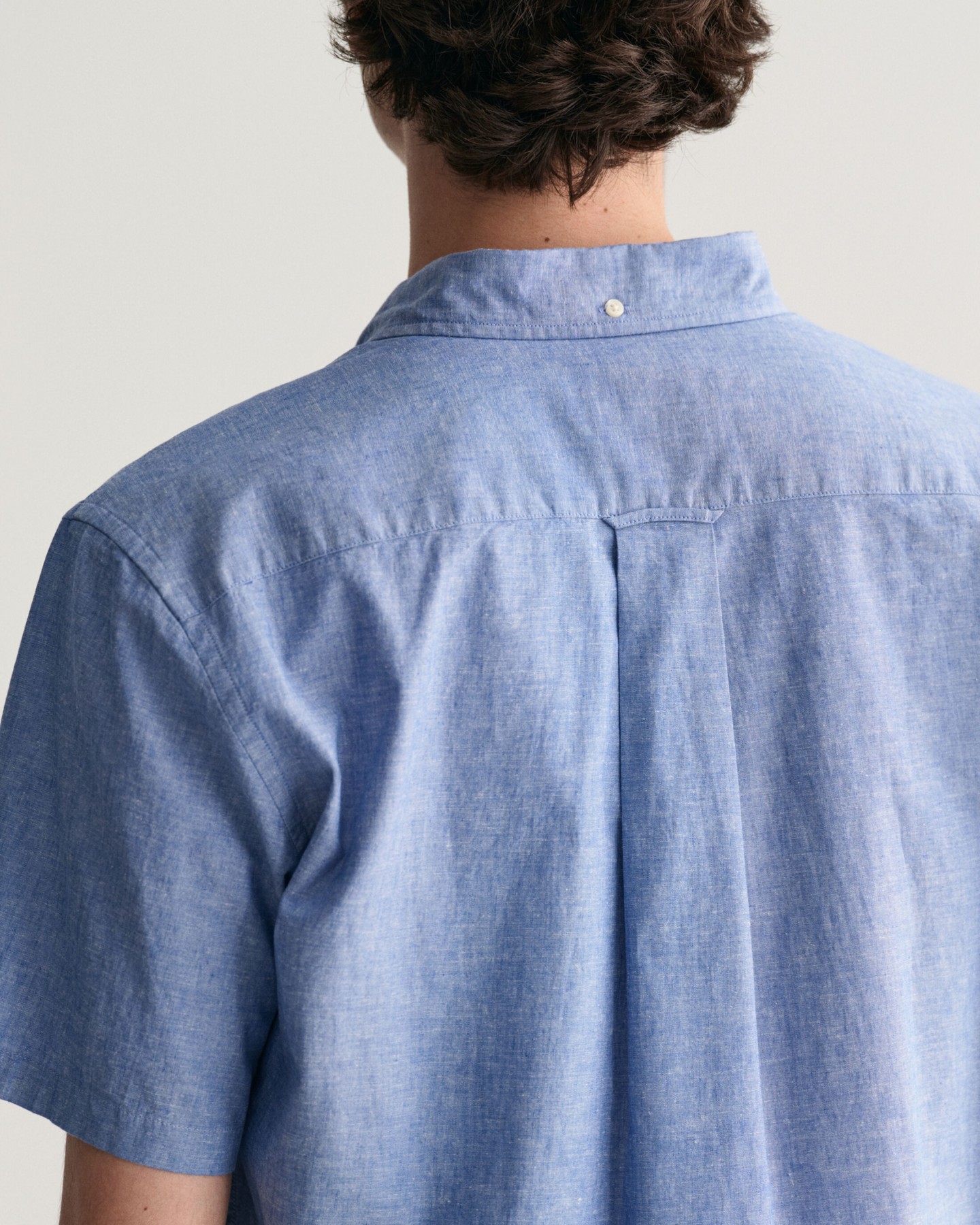 Gant Linen/Cotton S/S Shirt - Blue