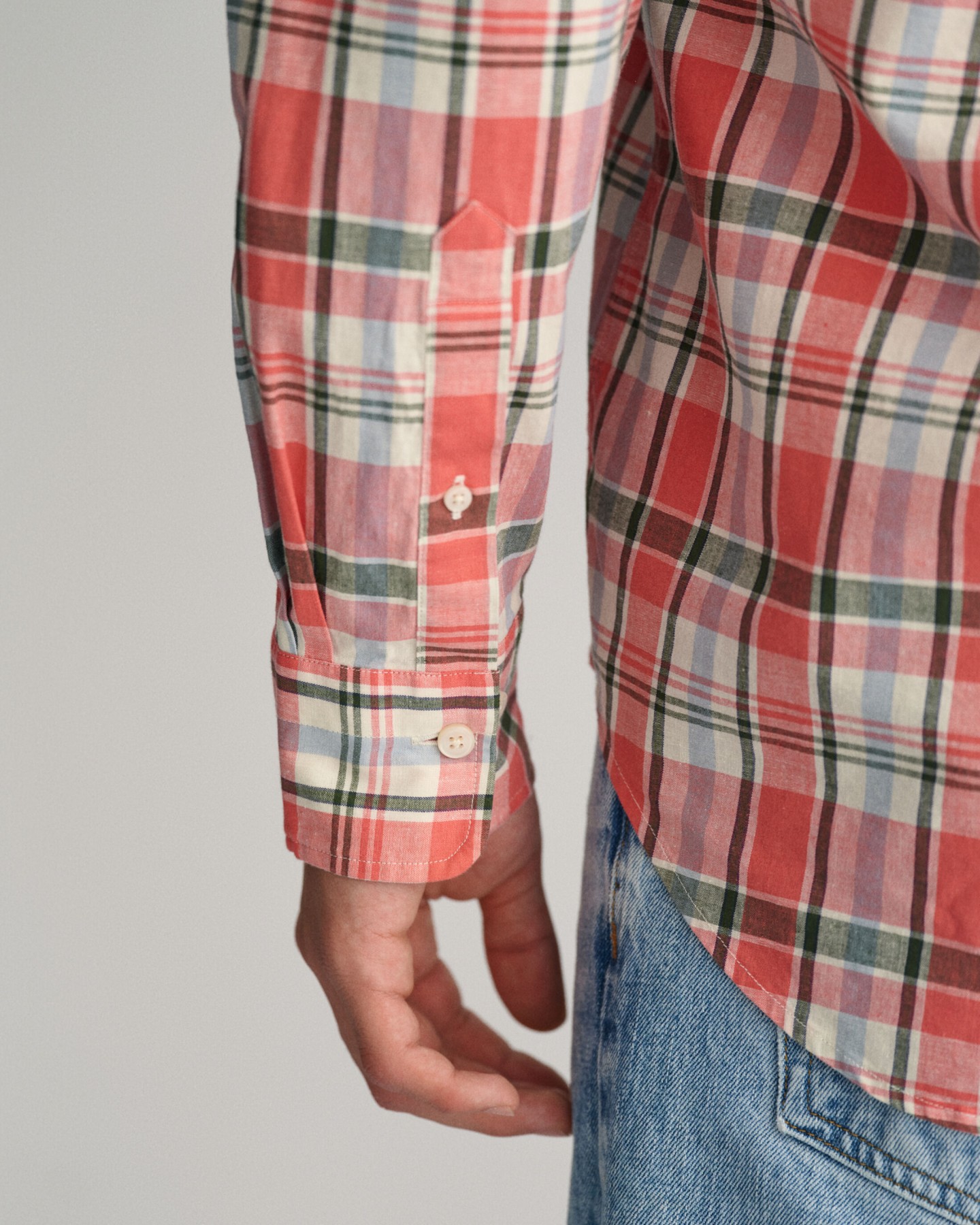 Gant Cotton/ Linen Check Shirt - Pink