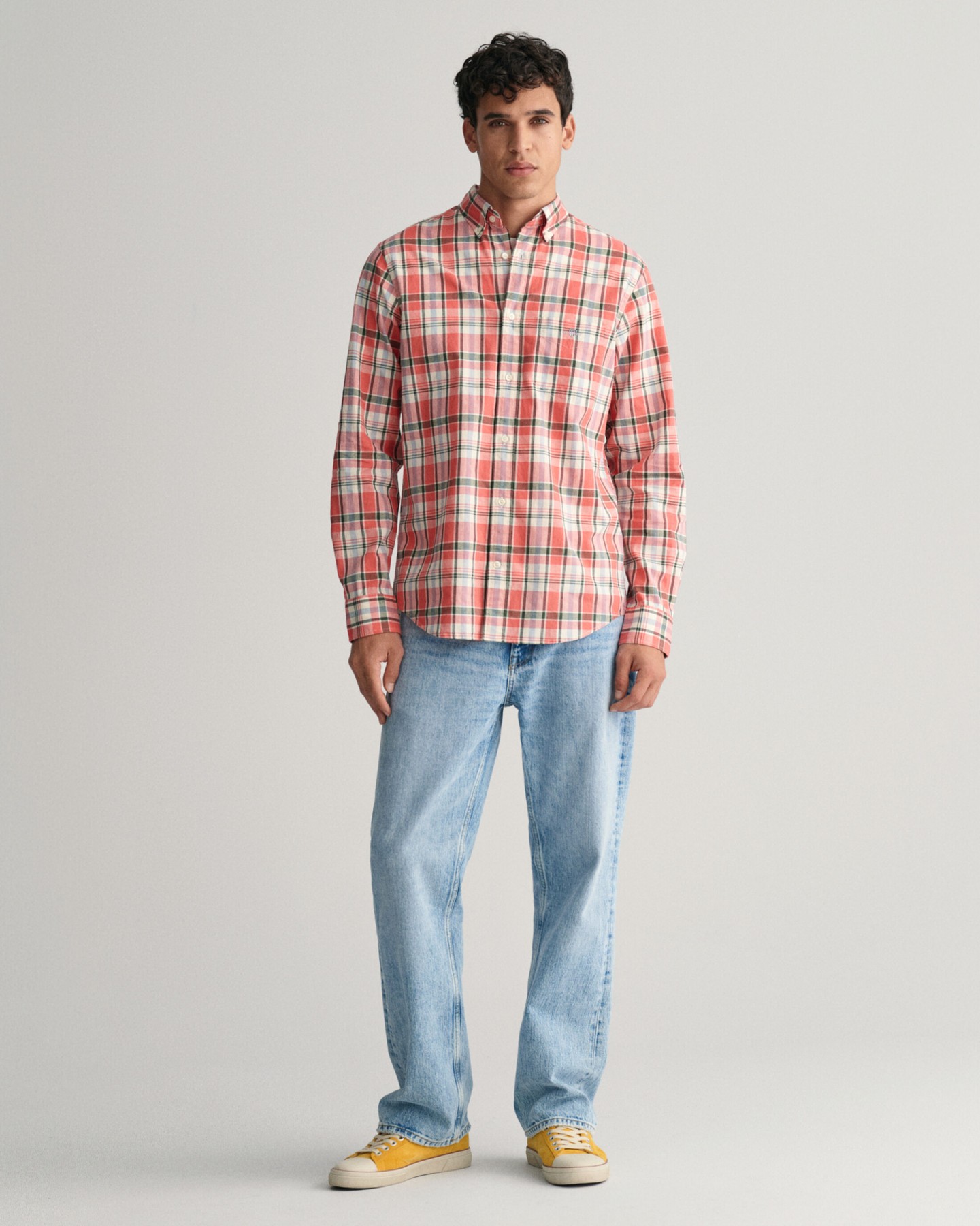 Gant Cotton/ Linen Check Shirt - Pink