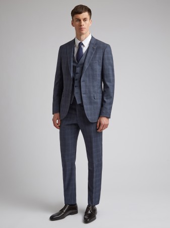 Ted Baker Slim Check Suit - Navy
