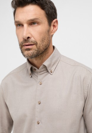 Eterna Soft Flannel Shirt - Beige